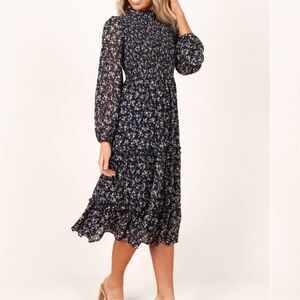 Petal and Pup. Long sleeve navy blue dress. Never worn